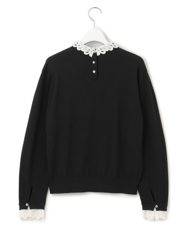 23区 【洗える】エンブロイダリーニット ブラック系