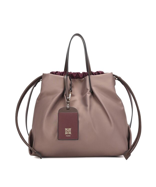 style code 【PADMA/パドマ】カードケース付　ナイロン巾着トートバッグ ピンク