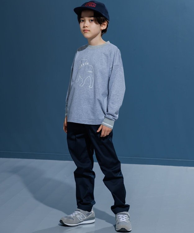 J.PRESS KIDS 【100-130cm】バックブル ラインプリント カットソー ライトグレー系