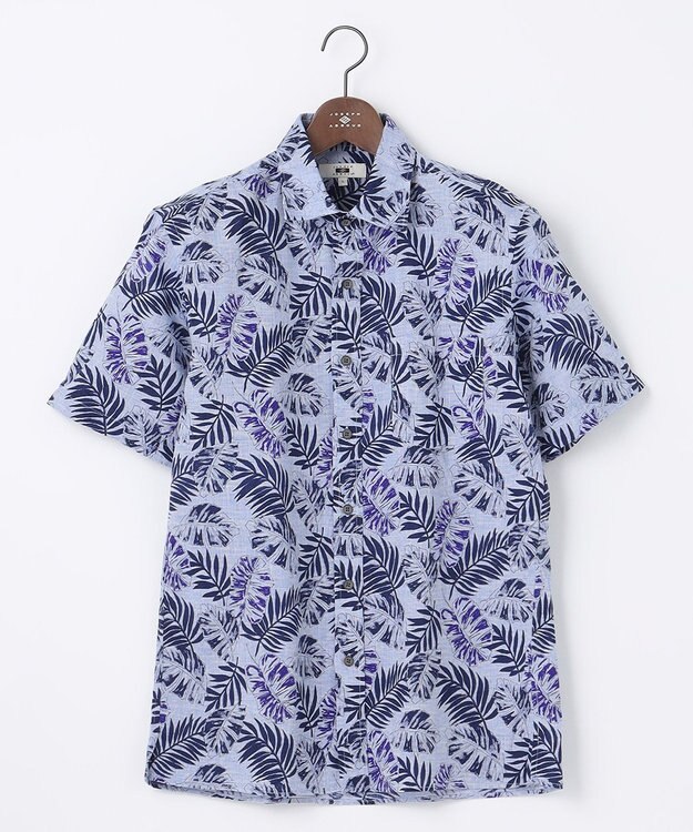 JOSEPH ABBOUD リヨセルリーフ 半袖シャツ パープル系5