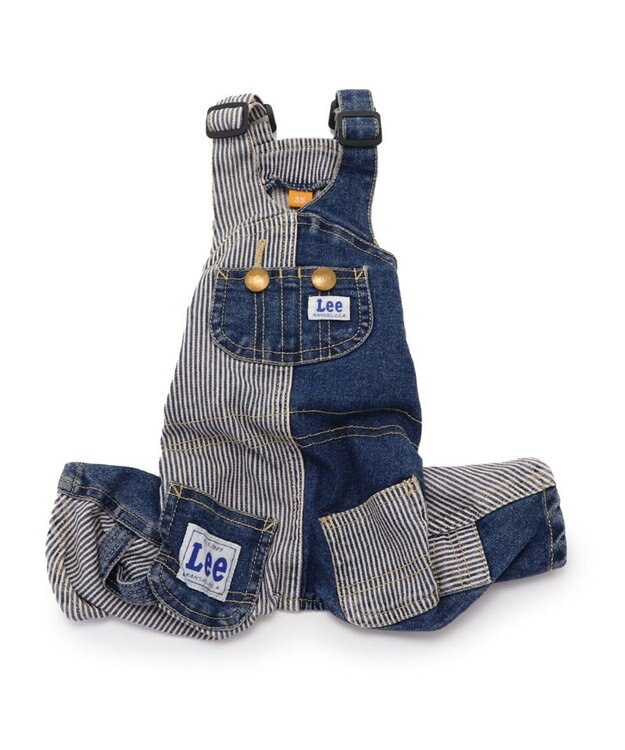 PET PARADISE Ｌｅｅ パッチワーク オーバーオール パンツつなぎ【小型犬】 紺（ネイビー・インディゴ）
