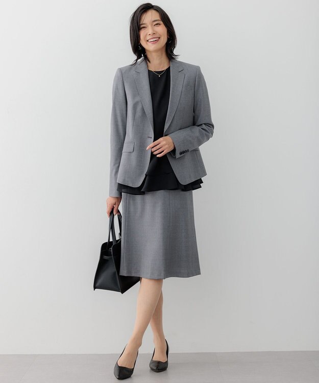 23区 【セットアップ対応】ラフィーネウール フレア スカート ライトグレー系