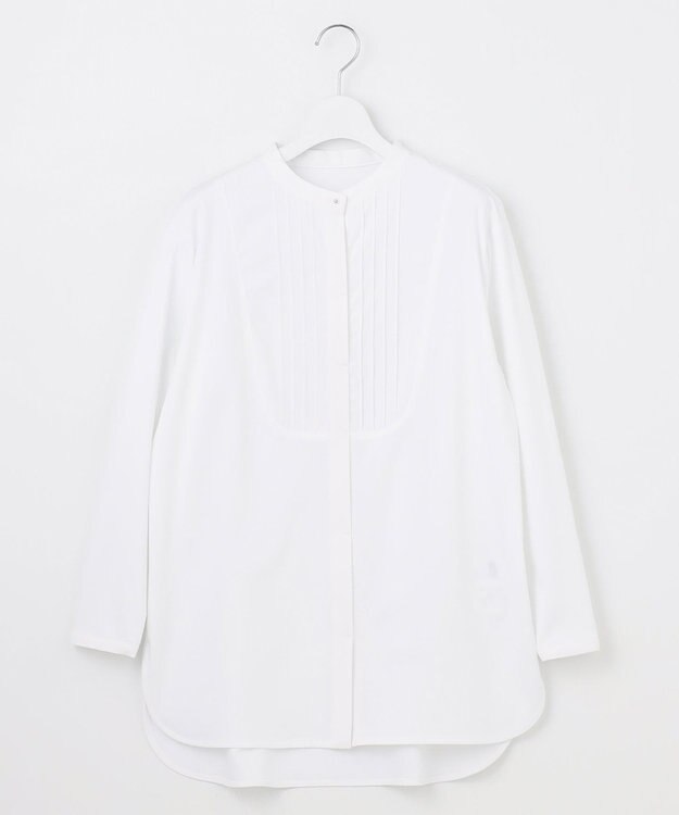 J.PRESS LADIES L シャツジャージー バンドカラー カットソー ホワイト系