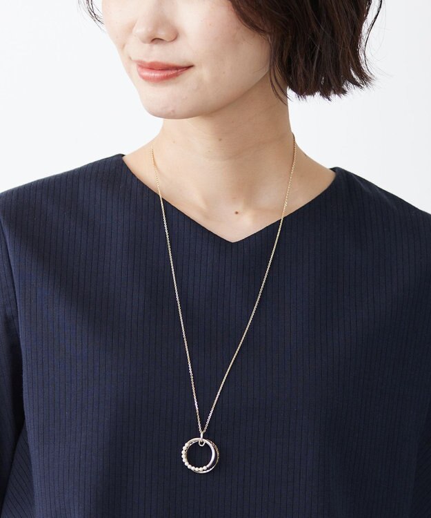 J.PRESS LADIES リングパール ワントップ ネックレス ゴールド系