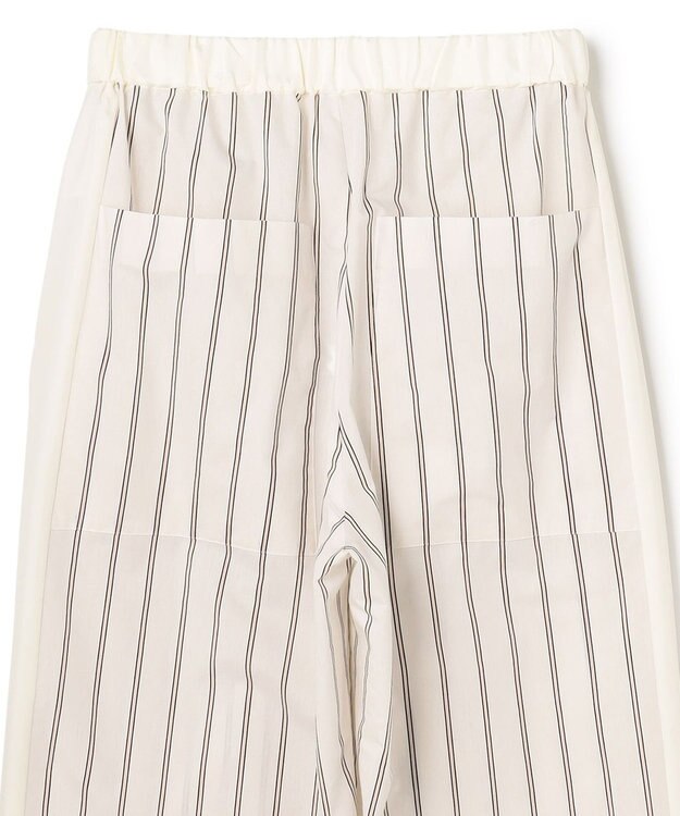 BEIGE， QUARTZ / 側章コンビ ストライプパンツ Black St.