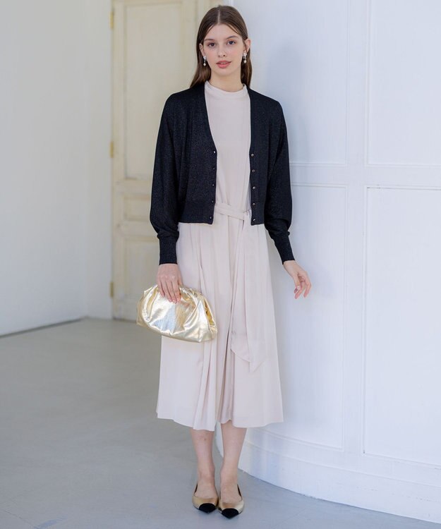 23区 S 【APPLAUDIR】コンパクト ドルマンスリーブ ラメカーディガン ブラック