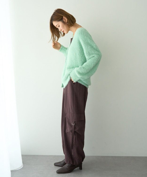 YECCA VECCA ラメシャギーカーディガン Charcoal Gray