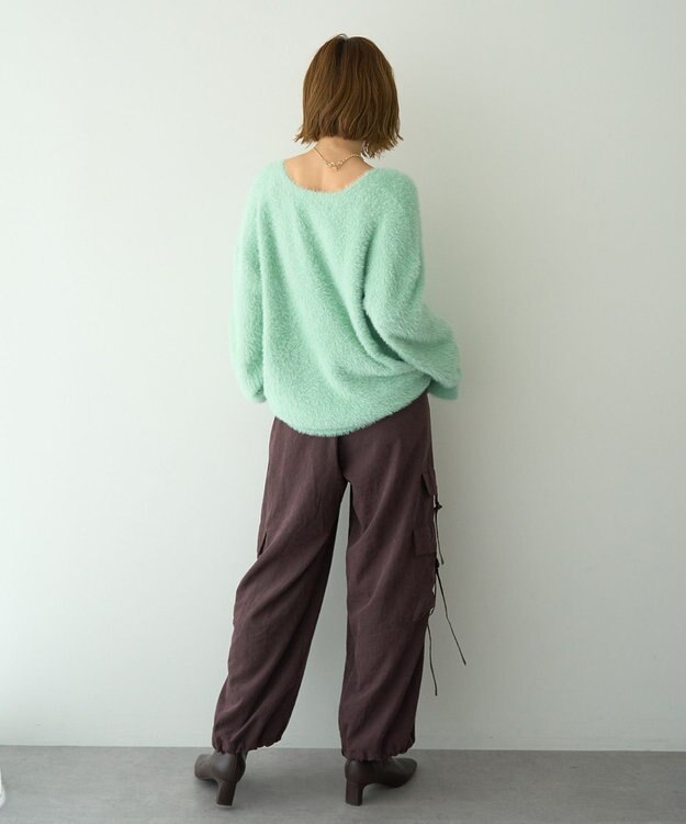 YECCA VECCA ラメシャギーカーディガン Charcoal Gray