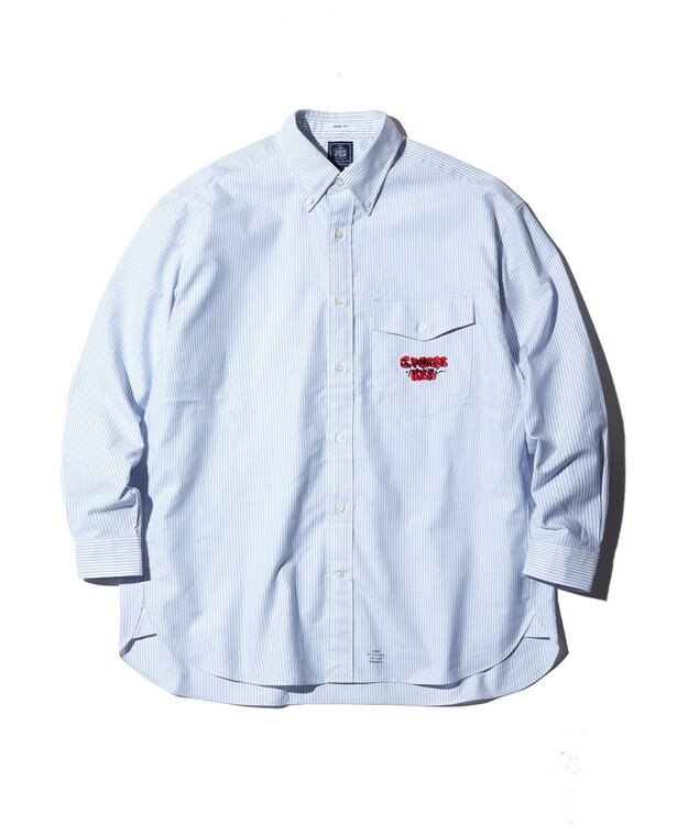 J.PRESS MEN 【J.PRESS ORIGINALS】GRFFITI B.D. OXFORD STRIPE SHIRT / BAGGY FIT ダルブルー系1
