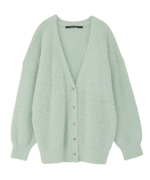 YECCA VECCA ラメシャギーカーディガン Charcoal Gray