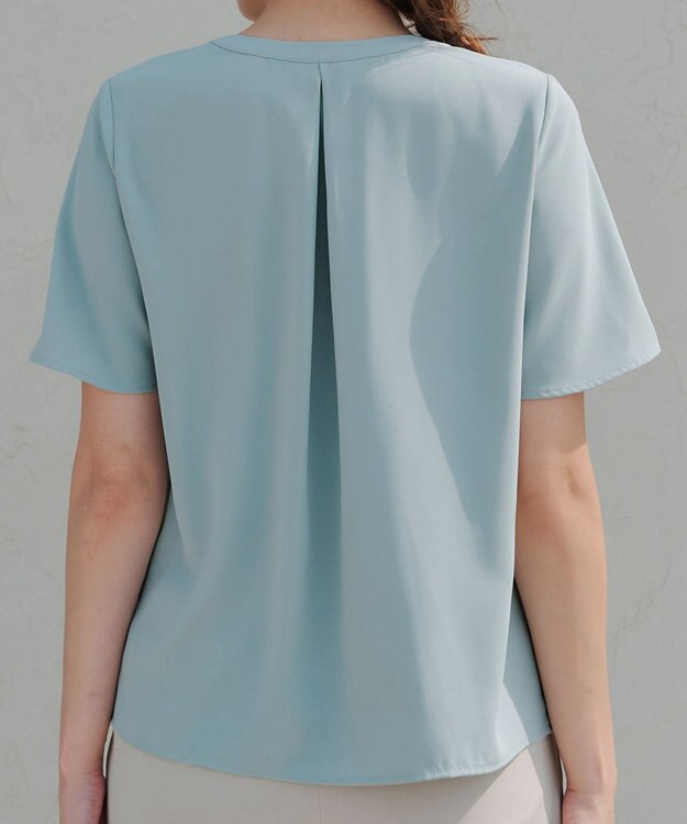 Tiaclasse 【2WAY・接触冷感・洗える】ノーカラーブラウス ミント