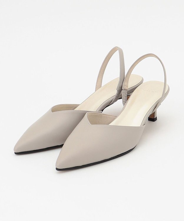 自由区 ポインテッドトゥミュール ベージュ系