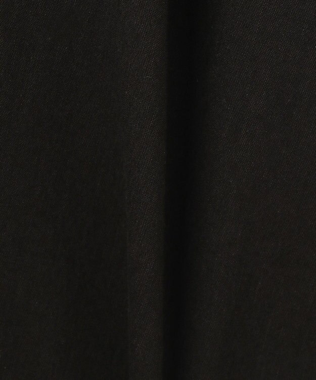 自由区 【洗える・ストレッチ素材】リネンヴィスコースストレッチ フレアスカート ブラック系