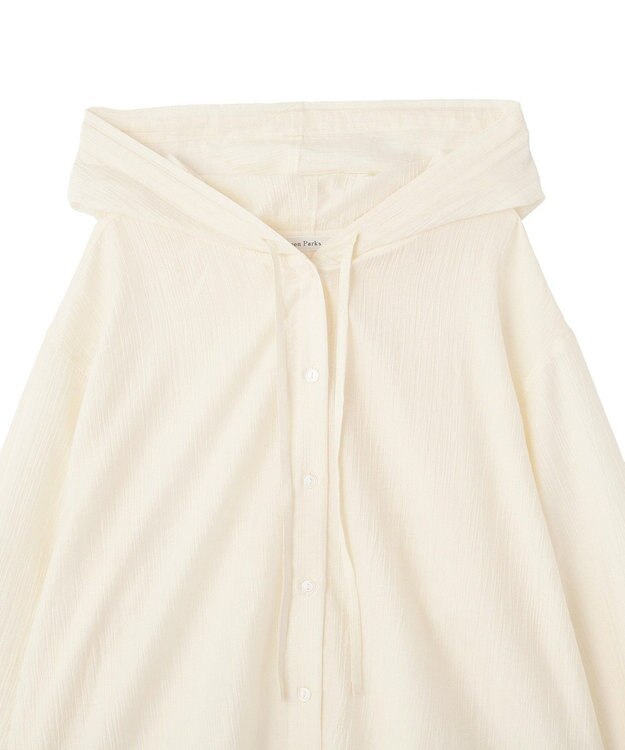 Green Parks シアーフードシャツ Ivory