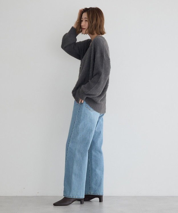 YECCA VECCA ラメシャギーカーディガン Charcoal Gray