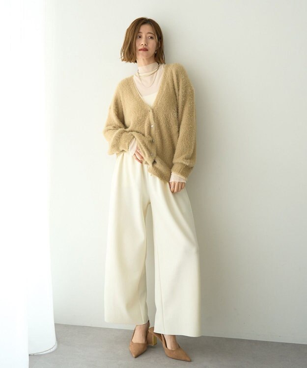 YECCA VECCA ラメシャギーカーディガン Charcoal Gray