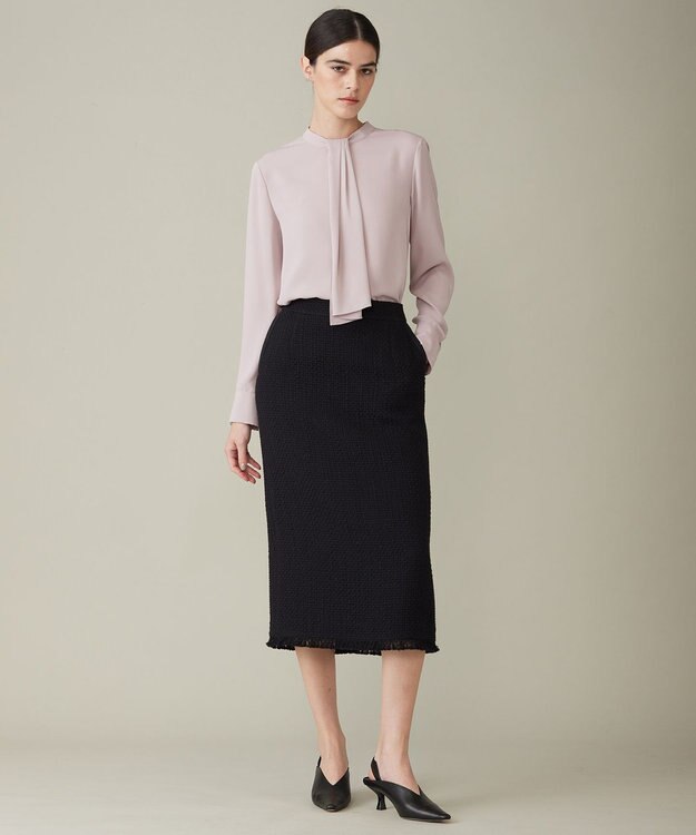 ICB 【WEB限定カラーあり・速乾・洗える】BackSatinAmunzen スカーフタイブラウス ヘイズピンク系