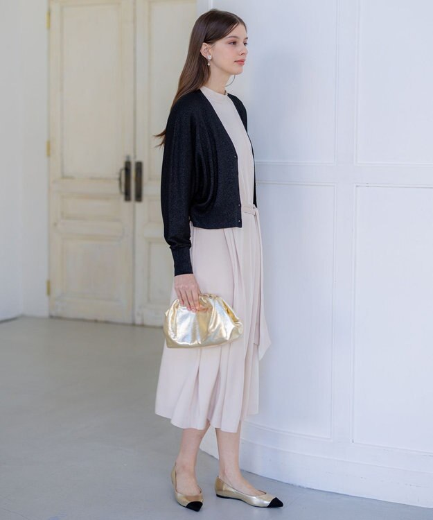 23区 S 【APPLAUDIR】コンパクト ドルマンスリーブ ラメカーディガン ブラック