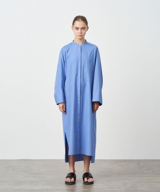 ATON SUVIN BROAD | バンドカラードレス SAX