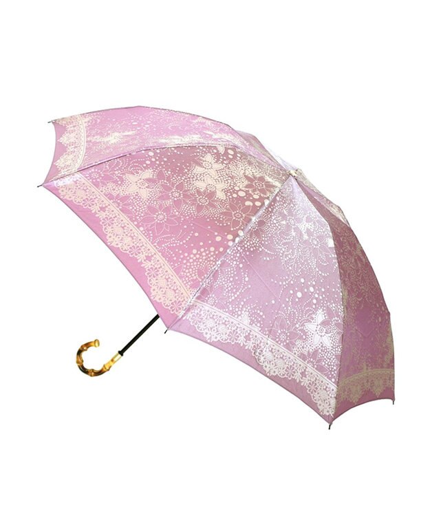 槇田商店 Kirie ドットフラワー アメジスト 折りたたみ傘 紺