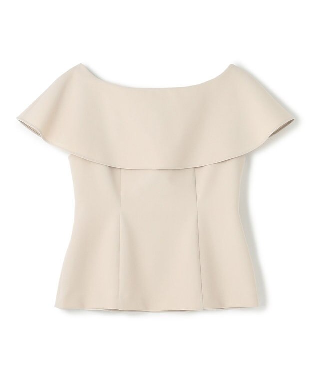 uncrave プルーフダブルクロス ラッフルブラウス グレージュ