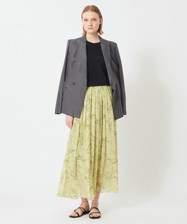 BEIGE， DRACAENA / ギャザースカート Lime x Slate