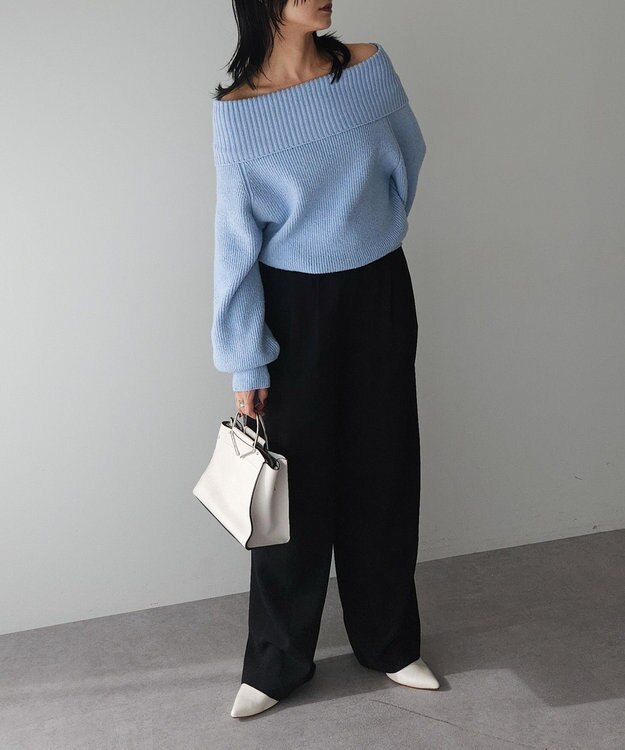 Green Parks オフショルダーニット Blue