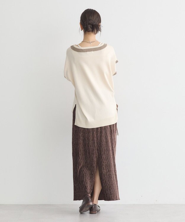 earth music&ecology シャイニーベロアスカート Brown