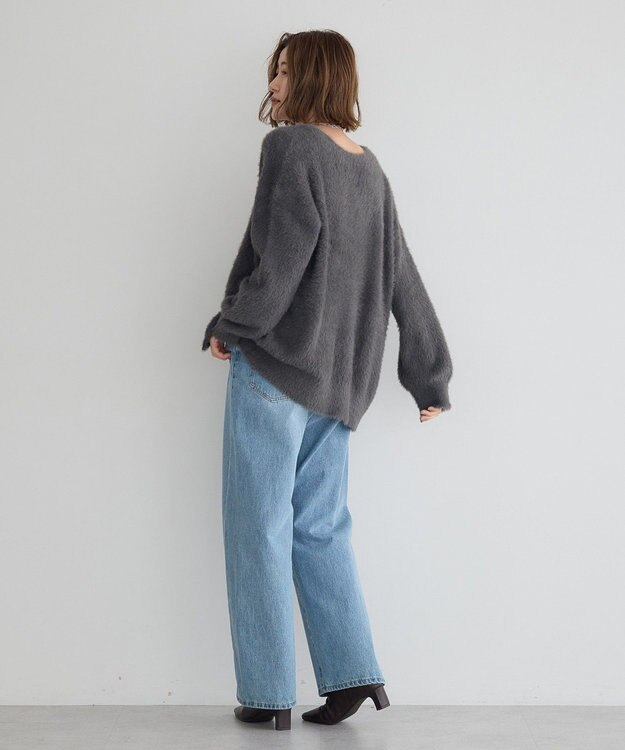 YECCA VECCA ラメシャギーカーディガン Charcoal Gray