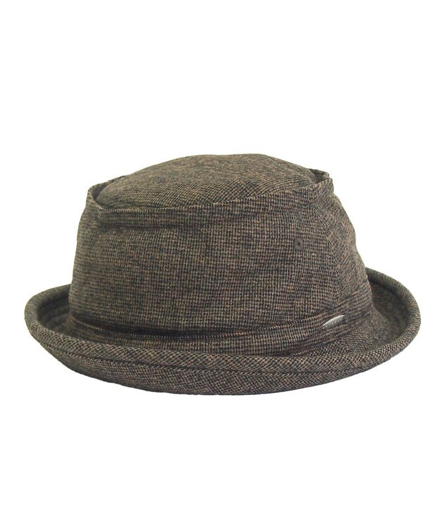 ATRENA 【Lサイズあり】ツイードポークパイ ハット ブラウン