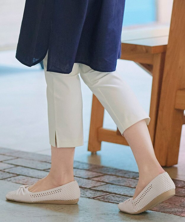 Tiaclasse 【小倉優子さん着用】リボンニットフラットパンプス アイボリー