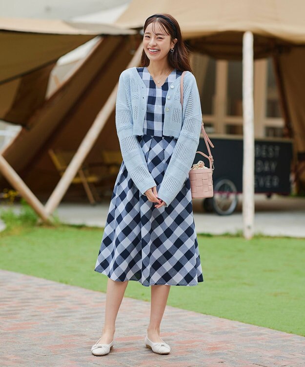 Tiaclasse 【小倉優子さん着用】リボンニットフラットパンプス アイボリー