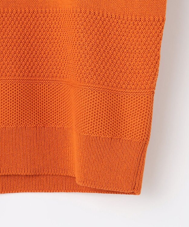 自由区 【洗える】コットンポリミドルゲージ ニット オレンジ