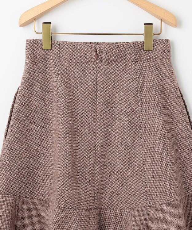 組曲 ネコアシツイードセミフレア スカート ダークブラウン系
