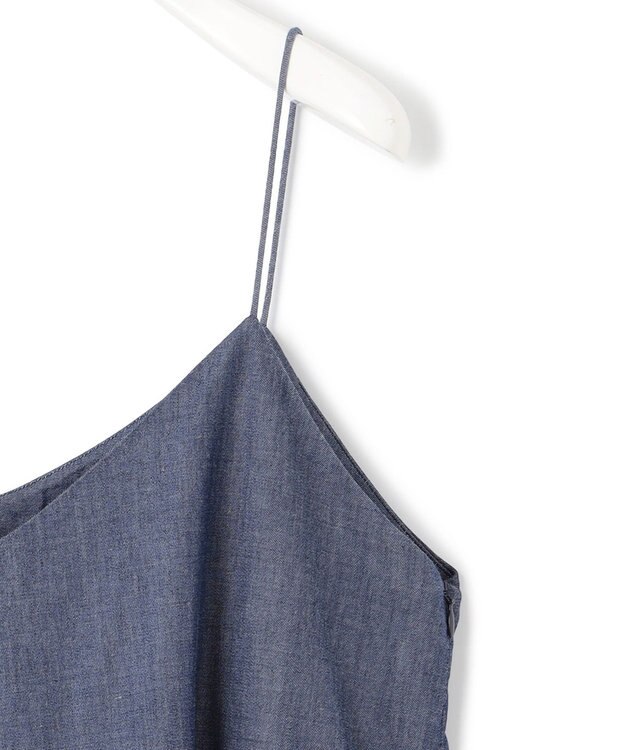 ICB 【洗える】PlaXコットンソフトデニム キャミソールワンピース インディゴ系