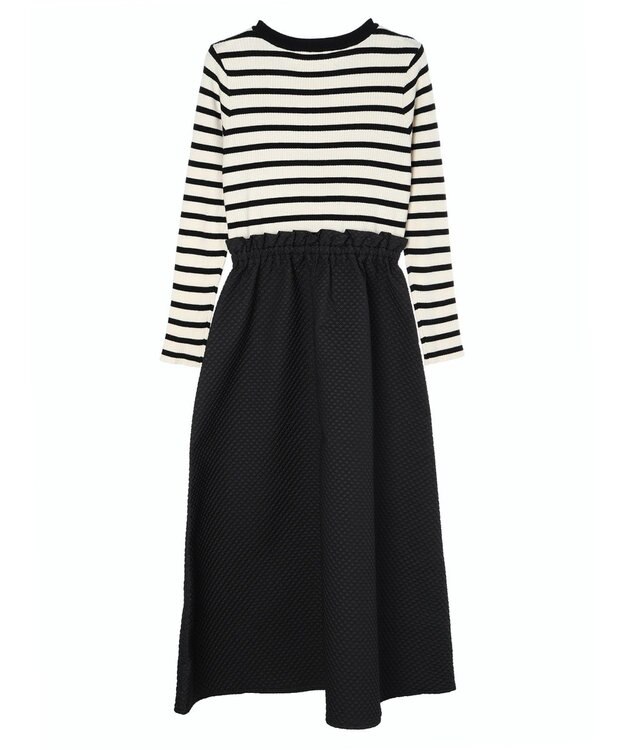 Green Parks ・ＥＬＥＮＣＡＲＥ　ＤＵＥニット＆ジャカードワンピース Border