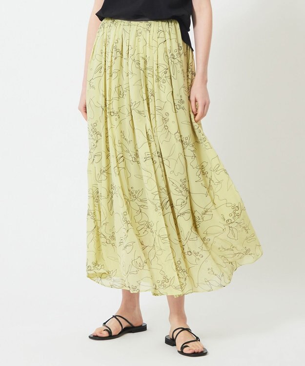 BEIGE， DRACAENA / ギャザースカート Lime x Slate