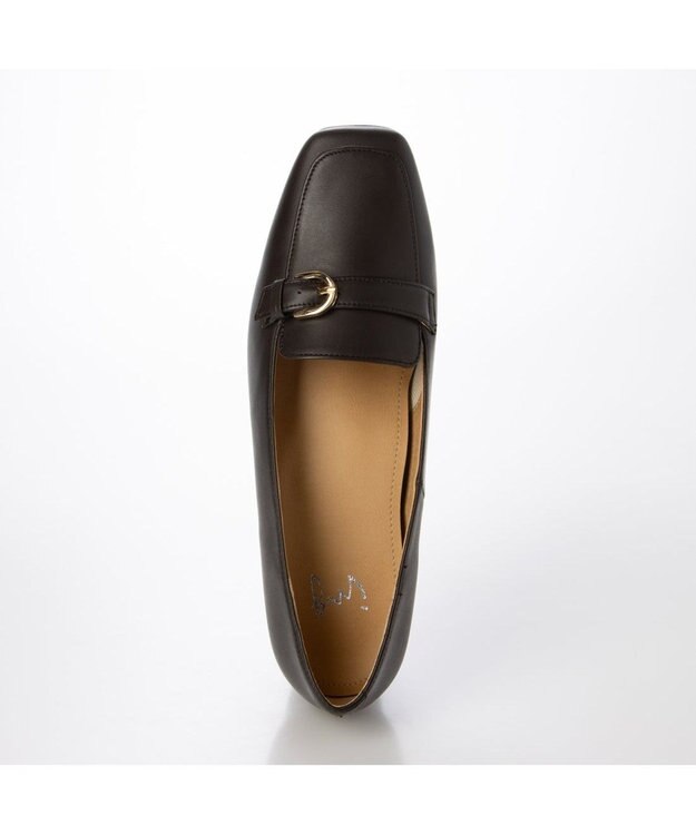 ing <ing>ベルトデザインヒールローファー ダークブラウン