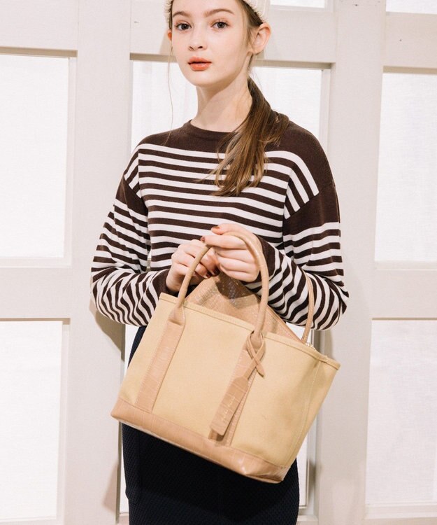 UNBILLION 【テレビ ドラマ着用アイテム】cachecache パーテーションキャンバスバッグ キャメル