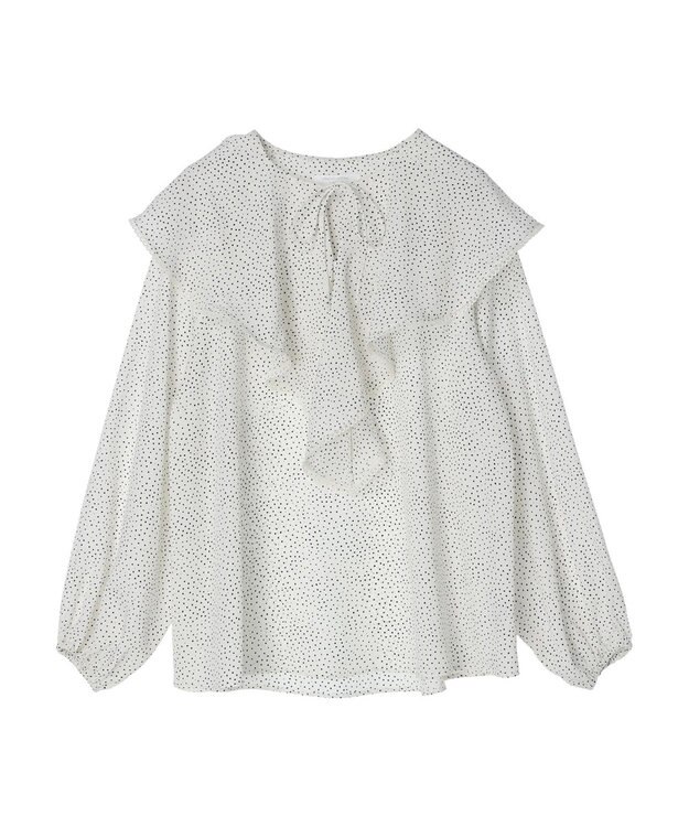 Green Parks 柄アソートラッフル衿ブラウス Dot