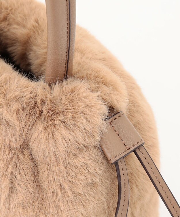 組曲 ファーバケットコンビ バッグ ベージュ系