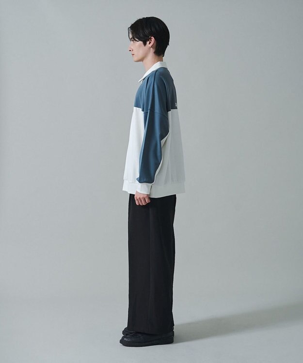 WEGO ドルマンポンチハーフZIPプルオーバー ブルー