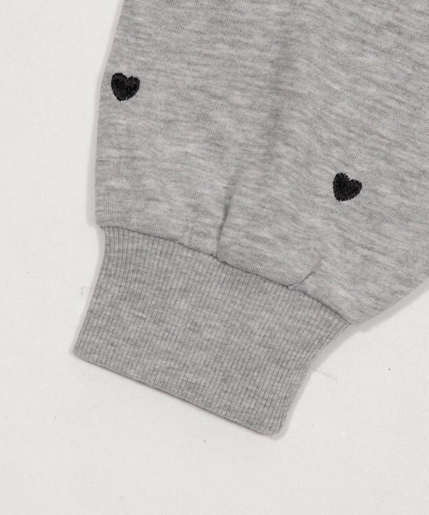 WEGO ハート総柄刺?スウェット 杢グレー