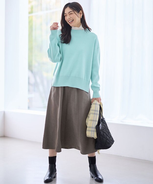 ANY L 【新色追加】ハイネックデイリーニット スカイブルー