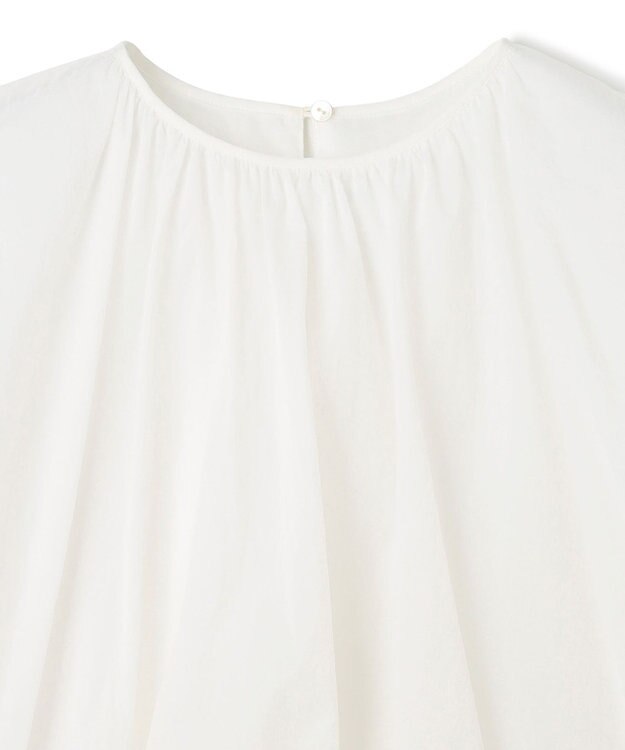 uncrave シアープルーフナイロン ギャザーブラウス ホワイト