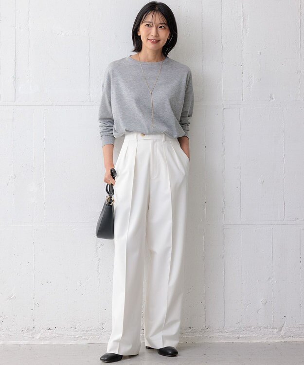 23区 S 【CLASSY.11月号掲載/洗える】ドライ2WAYストレッチ ワイドパンツ ホワイト系