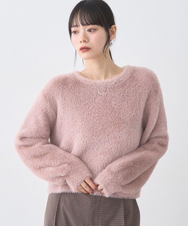 earth music&ecology Ｗフェイスシャギープルオーバー Pink