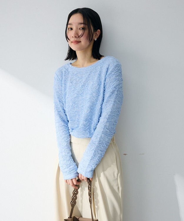 Green Parks 表面感ポコポコプルオーバー Sax