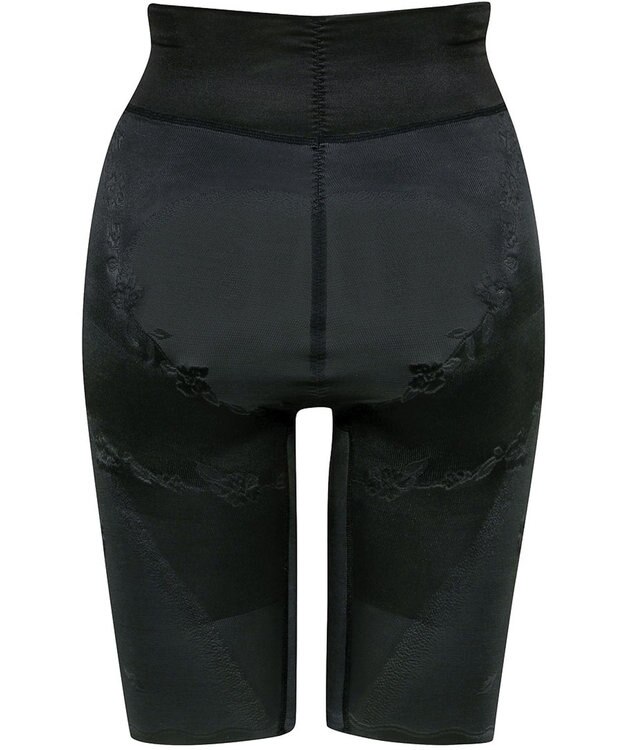 Wing ガードル ウエストのハミ肉すっきり おなか押さえ ヒップアップ 少し高めのウエスト丈 【ハミデンヌ】 吸汗速乾性(身生地部) ロング丈 KQ2885 ウイング／ワコール ブラック