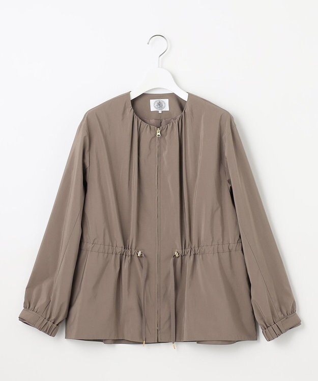 J.PRESS LADIES 【洗える・撥水】Artirosa ノーカラー ブルゾン ブラウン系